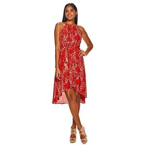 Apt 9 Red Floral Halter Dress Size Medium